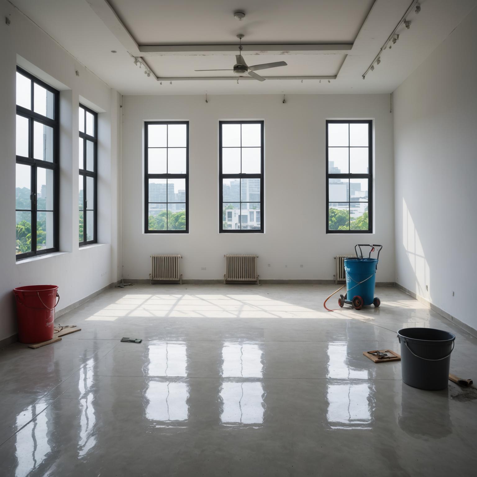 Empty newly renovated Malaysian apartment ready for handover cleaning